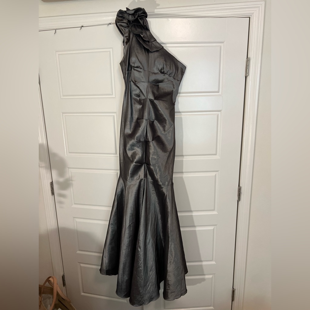 May Queen Couture Black One Shoulder Maxi Dress
